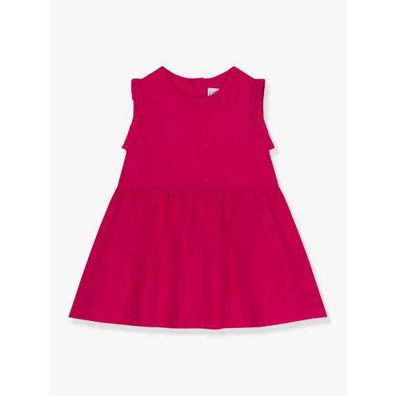 Robe sans manches en lin PETIT BATEAU rouge