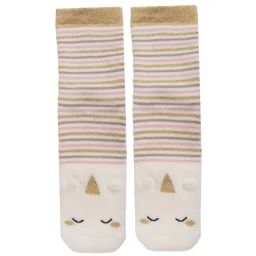 Chaussettes Antidérapantes Enfant Licorne Rose 5/8 Ans Rayures