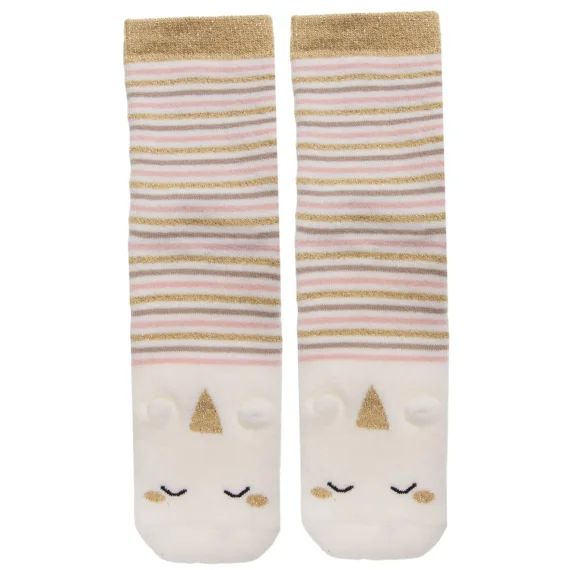 Chaussettes Antidérapantes Enfant Licorne Rose 5/8 Ans Rayures