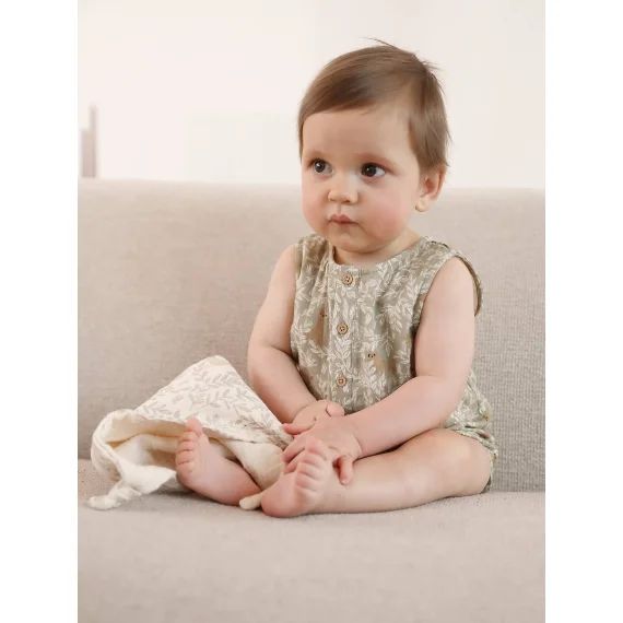 Combishort naissance imprimé kaki