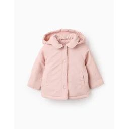 Doudoune Avec Capuche Amovible Rose Clair
