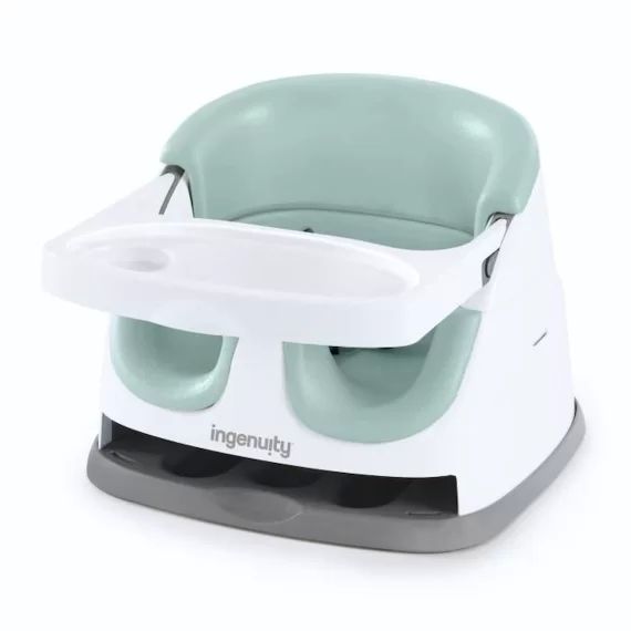 INGENUITY Siège réhausseur 2-en-1 avec plateau à rangement intégré, brume, dès 6 mois vert