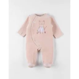Pyjama 1 Pièce Guépard En Velours Poudre Orange
