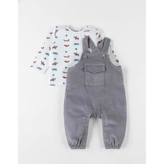 Set Salopette + T-shirt Gris