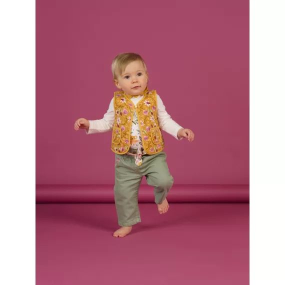 Cardigan Sans Manches Réversible – Jaune