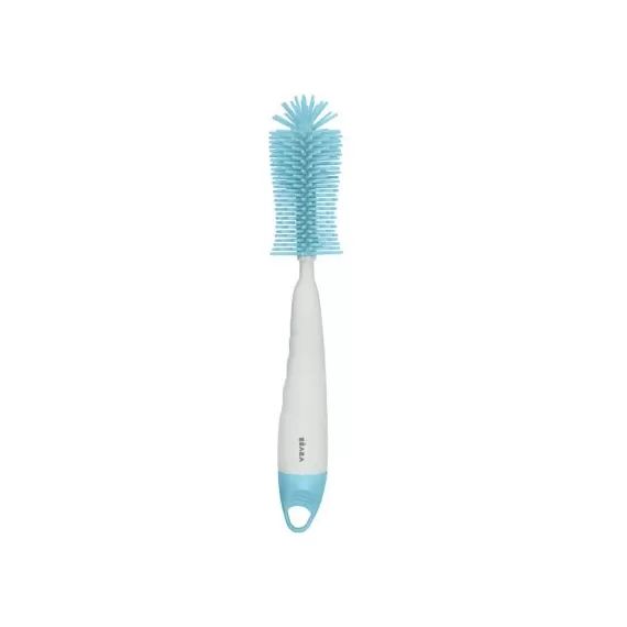 Goupillon en silicone 2 en 1 bleu et blanc
