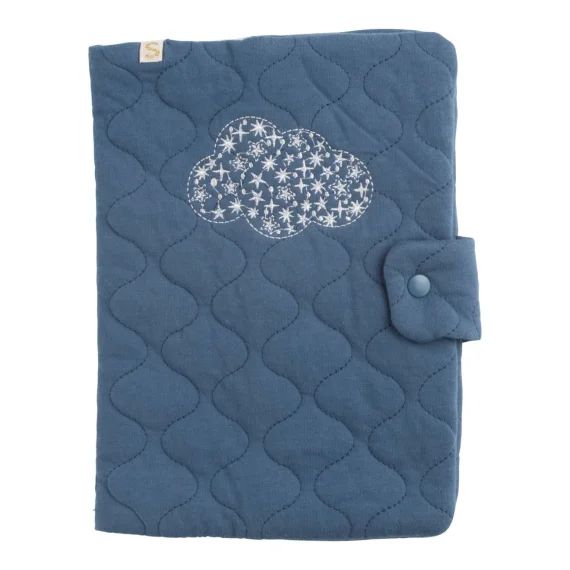 Protège Carnet De Santé En Coton Matelassé Bleu