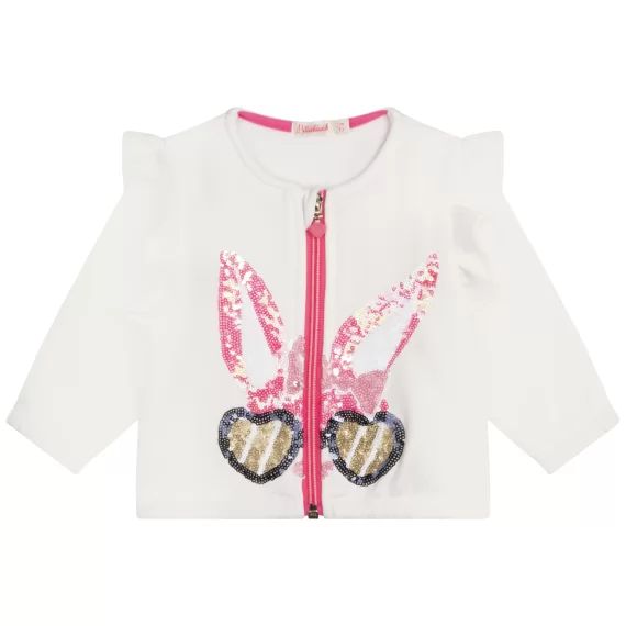 Cardigan molletonné à sequins Fille Beige