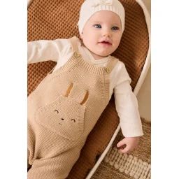 Salopette Bébé En Tricot Hello Baby Sable