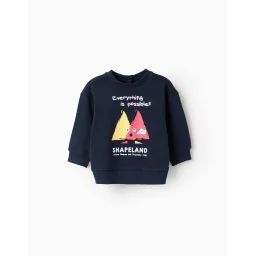 Sweat En Coton Avec Imprimé Bleu Foncé