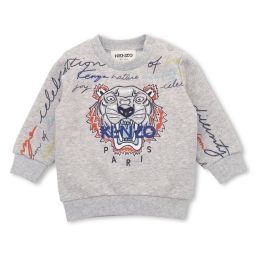 Sweat-shirt brodé en molleton Garçon Gris