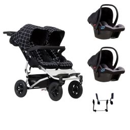 Poussette Double Mountain Buggy Duet V3.2 – Grid + 2 Coques Auto Protect