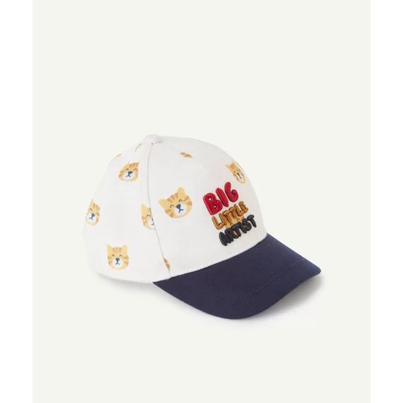 Casquette bébé garçon imprimée chats et message brodé