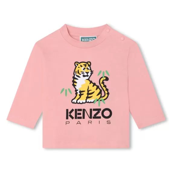 T-shirt en coton imprimé UNISEXE Rose