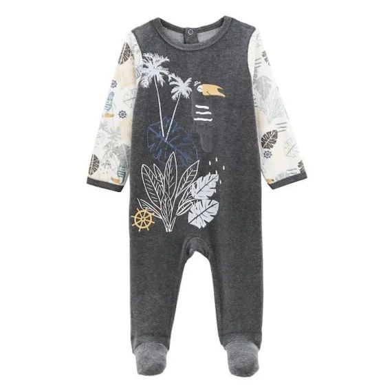Pyjama Bébé En Velours Touctouc Gris