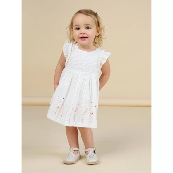 Robe Écrue À Motifs Fleuris Bébé Fille