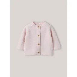 Cardigan En Coton Biologique Rose Pale