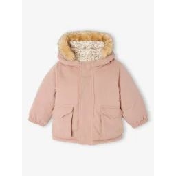 Parka/doudoune réversible bébé vieux rose