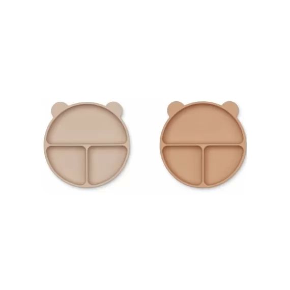 Lot de 2 assiettes à compartiments Merrick Rose mix