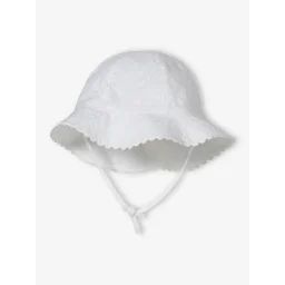 Chapeau en broderie anglaise bébé fille écru