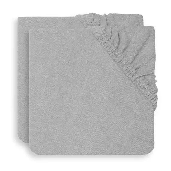 Lot De 2 Housses De Matelas À Langer Éponge En Coton Gris Doux