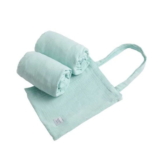 Lot 2 Draps Housse Pour Lit Évolutif Bébé En Coton Bleu Ciel