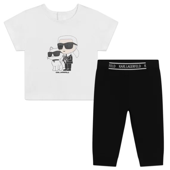 ENSEMBLE T-SHIRT+CALECON Fille Noir