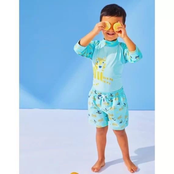 Boxer de bain avec tigres bleu