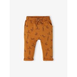 Pantalon molleton bébé garçon caramel imprimé