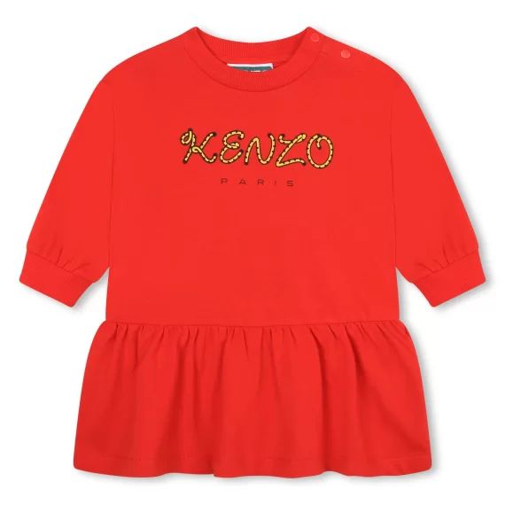 Robe à volant avec logo Fille Rouge