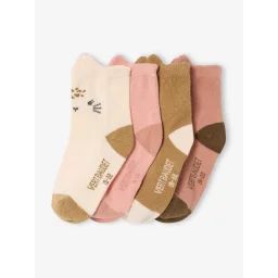 Lot de 4 paires de chaussettes animaux bébé assorties