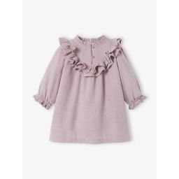 Robe bébé à volants en twill chiné violet