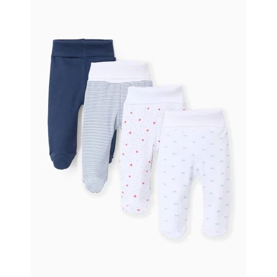 Lot De 4 Pantalons À Pieds Extra Confortables Multicolore