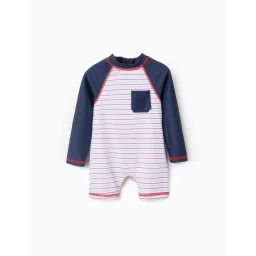 Combi-short De Bain Rayé Upf40 Bleu Foncé
