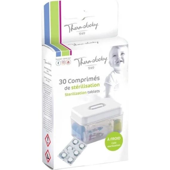 THERMOBABY Boite 30 comprimés stérilisation à froid blanc