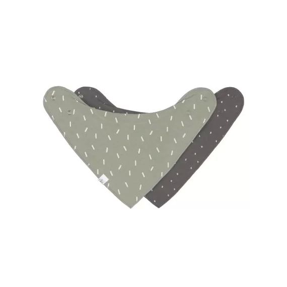 Lot de 2 bavoirs bandanas col bénitier Cozy colors Vert olive