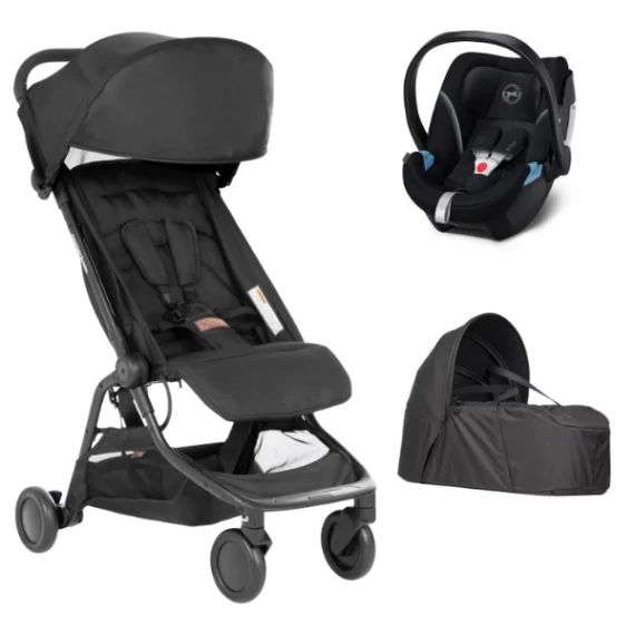 Poussette Mountain Buggy Nano V3 – Black + Cocoon V2 + Coque Auto Cybex Aton 5 – Deep Black