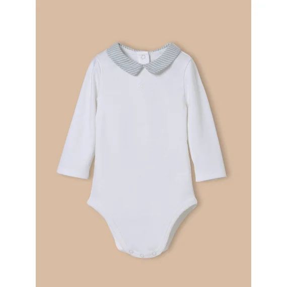 Body Col À Carreaux En Coton Biologique Rayure Vert Doux