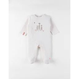 Pyjama Bébé Jersey Gaufré Ecru