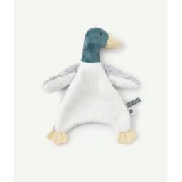 Doudou canard vert jaune et gris tout doux –  – Soldes