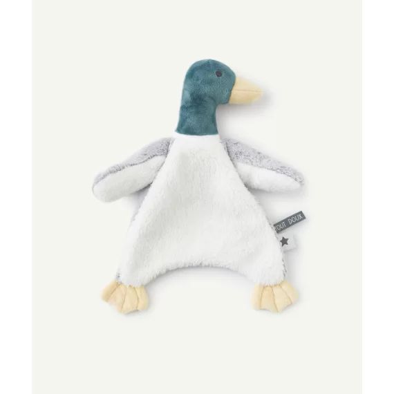 Doudou canard vert jaune et gris tout doux –  – Soldes