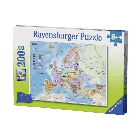 Ravensburger – Puzzle 200 pièces XXL – Carte d&rsquo;Europe vert