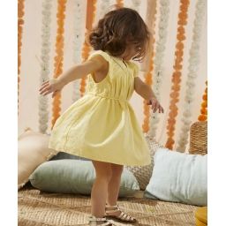 Robe fluide bébé fille jaune effet plumetis –  – Soldes