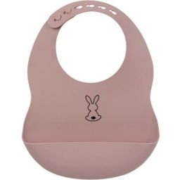 Bavoir en silicone à poche dusty pink