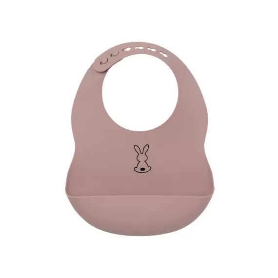 Bavoir en silicone à poche dusty pink