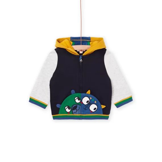 Gilet Multicolore À Capuche – Bleu nuit
