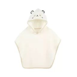 Poncho De Bain Bébé Mini Panda – Petit Beguin – 3-5 Ans – 100% Coton – Blanc Blanc