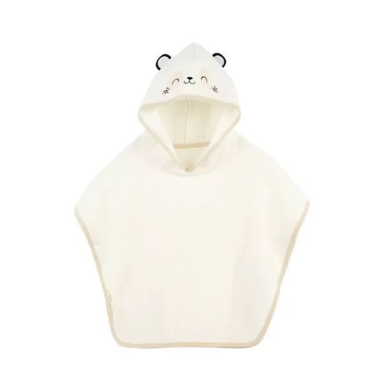 Poncho De Bain Bébé Mini Panda – Petit Beguin – 3-5 Ans – 100% Coton – Blanc Blanc