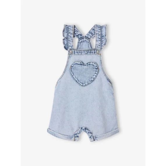 Salopette en denim léger bébé denim bleached