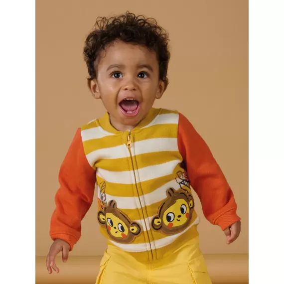 Gilet À Imprimé À Rayures – Orange